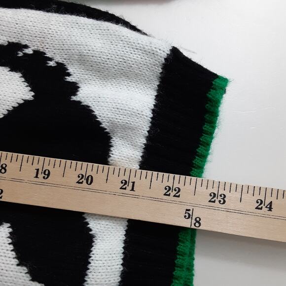 Vintage 80s Scottie Dog Christmas Sweater Tartan Plaid Black Retro Grandmacore - Picture 10 of 11